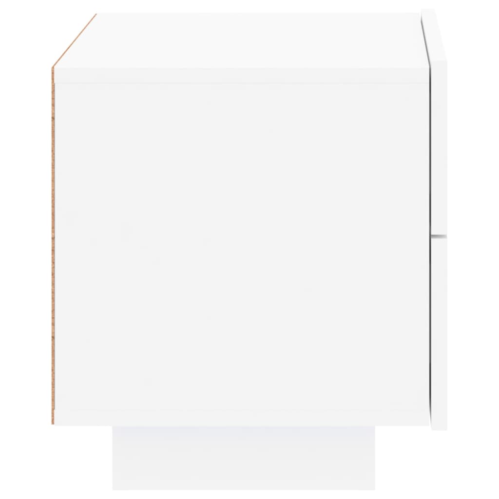 Mesa de cabeceira com luzes LED 70x36x40,5 cm branco