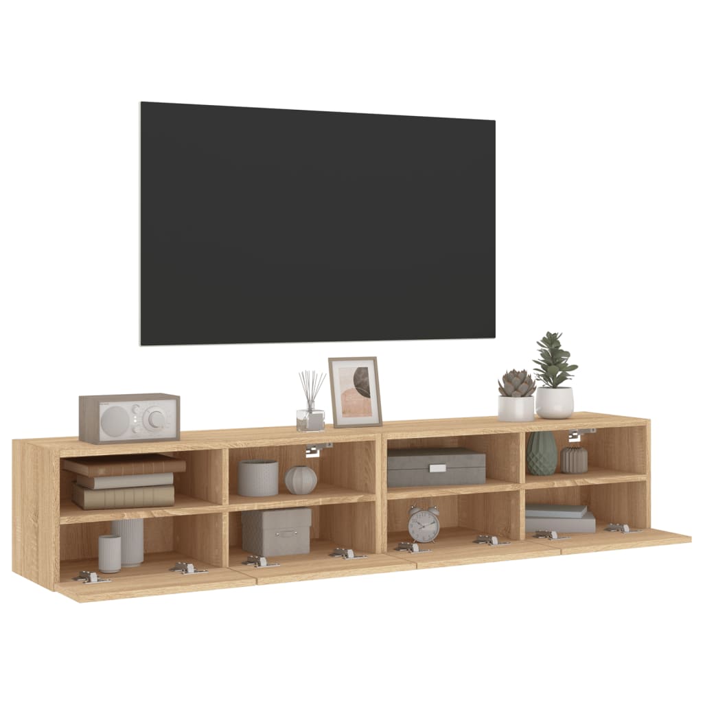 Móveis parede TV 2pcs 80x30x30cm deriv. madeira carvalho sonoma