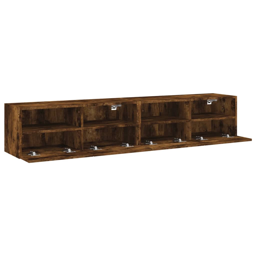 Móveis parede TV 2pcs 80x30x30cm deriv. madeira carvalho fumado