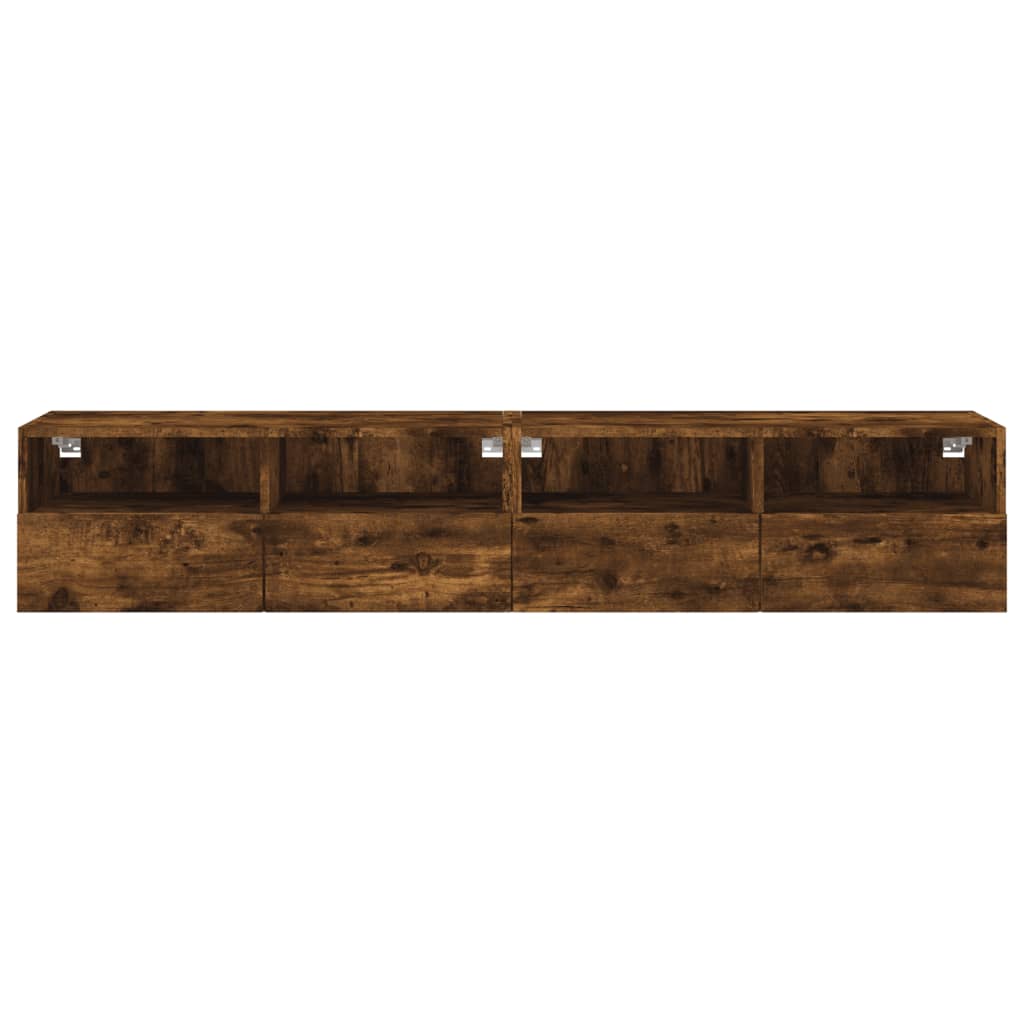 Móveis parede TV 2pcs 80x30x30cm deriv. madeira carvalho fumado