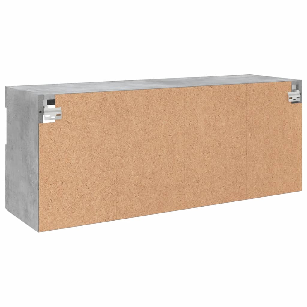 Móvel de parede p/ TV c/ luzes LED 100x30x40 cm cinza cimento