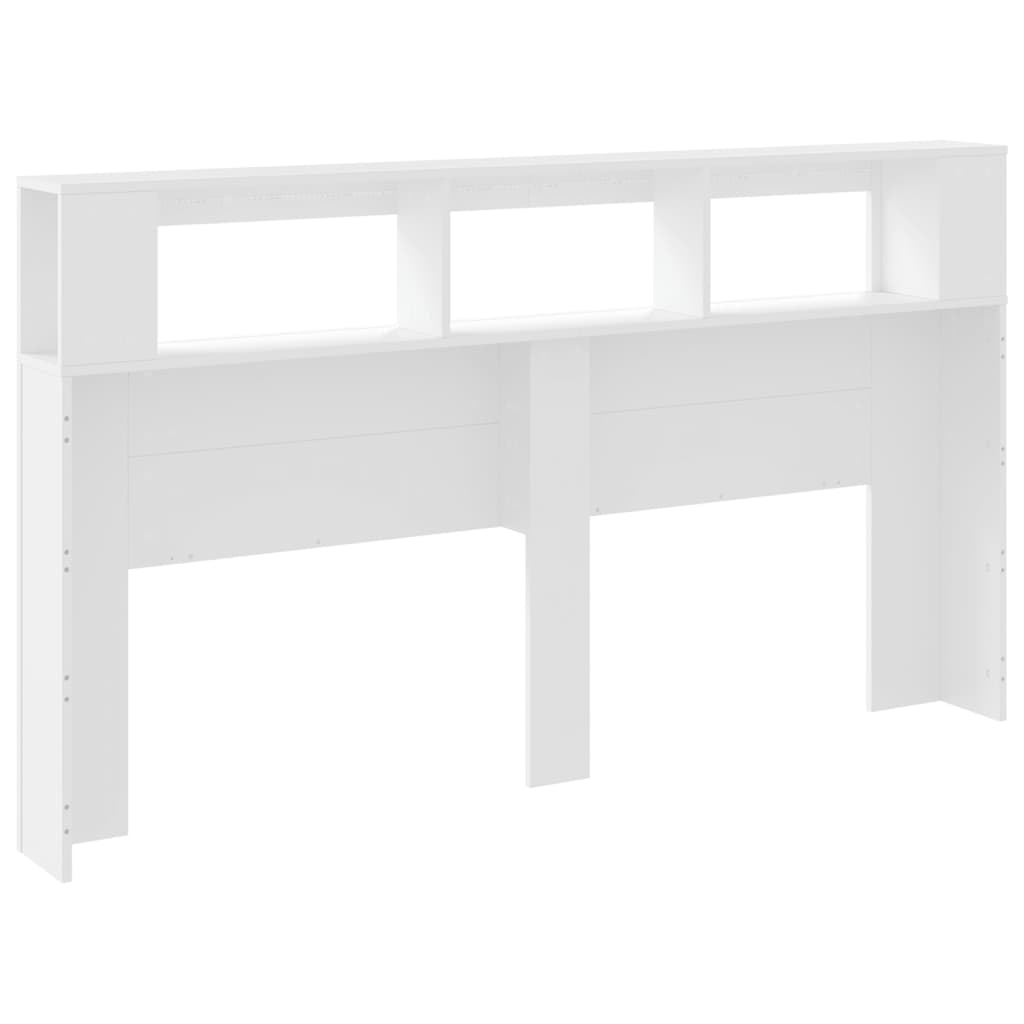 Cabeceira cama c/ LEDs 180x18,5x103,5 cm deriv. madeira branco