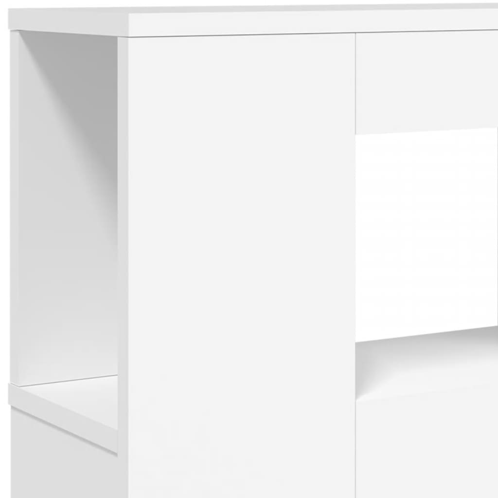 Cabeceira cama c/ LEDs 180x18,5x103,5 cm deriv. madeira branco