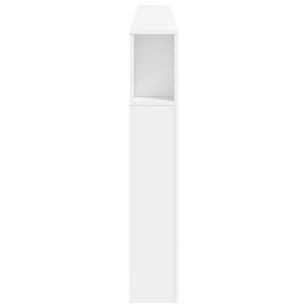 Cabeceira cama c/ LEDs 220x18,5x103,5 cm deriv. madeira branco