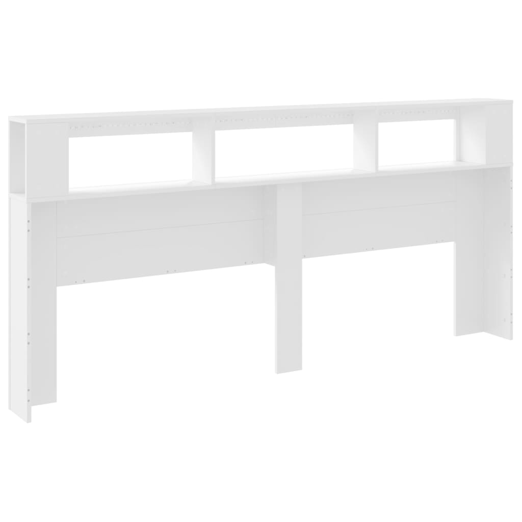 Cabeceira cama c/ LEDs 220x18,5x103,5 cm deriv. madeira branco