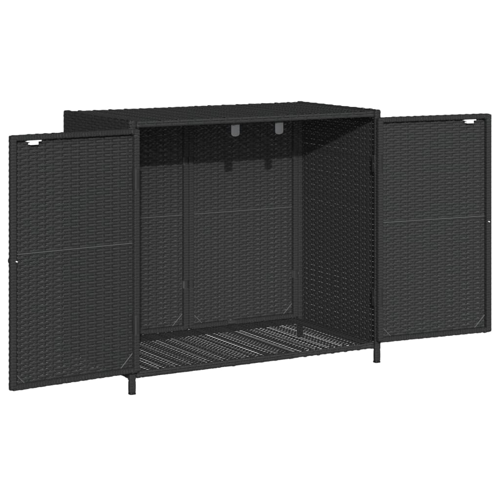 Armário de arrumação p/ jardim 83x45x76 cm vime PE preto