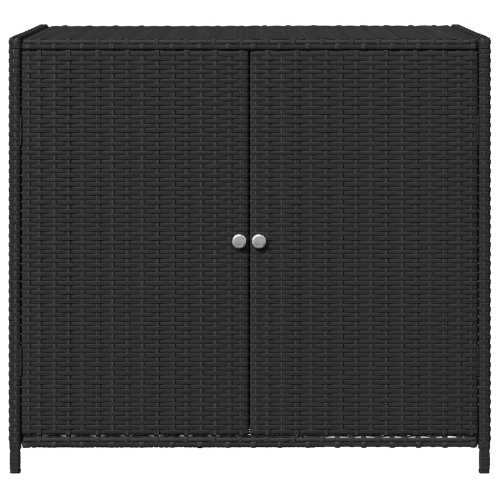 Armário de arrumação p/ jardim 83x45x76 cm vime PE preto