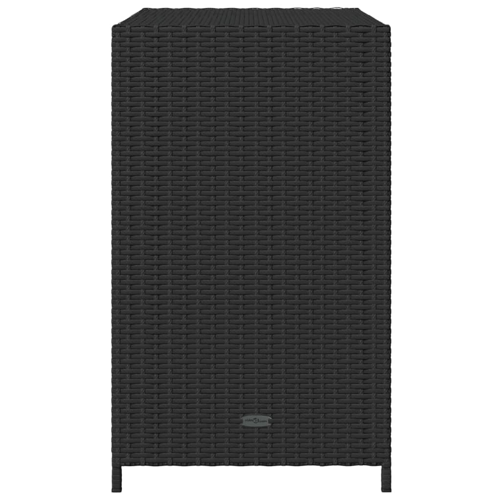 Armário de arrumação p/ jardim 83x45x76 cm vime PE preto