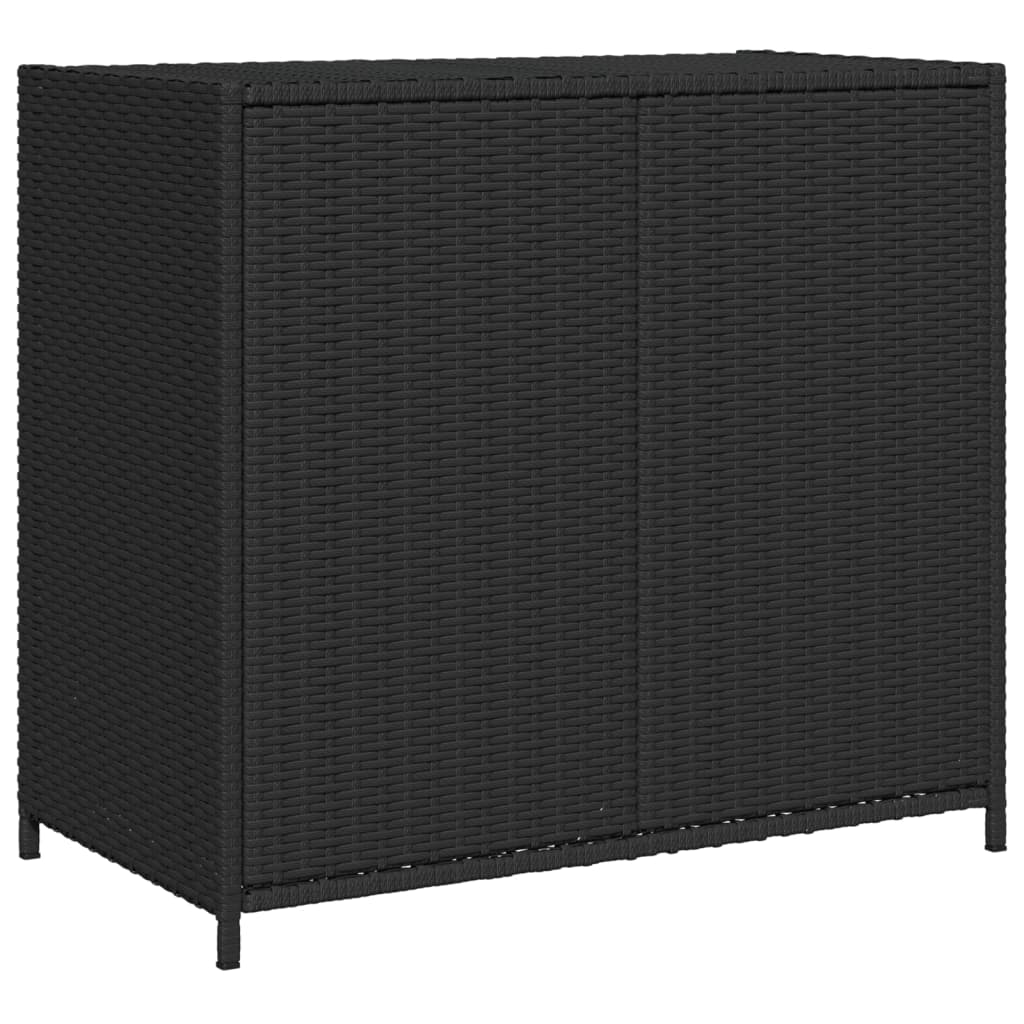 Armário de arrumação p/ jardim 83x45x76 cm vime PE preto