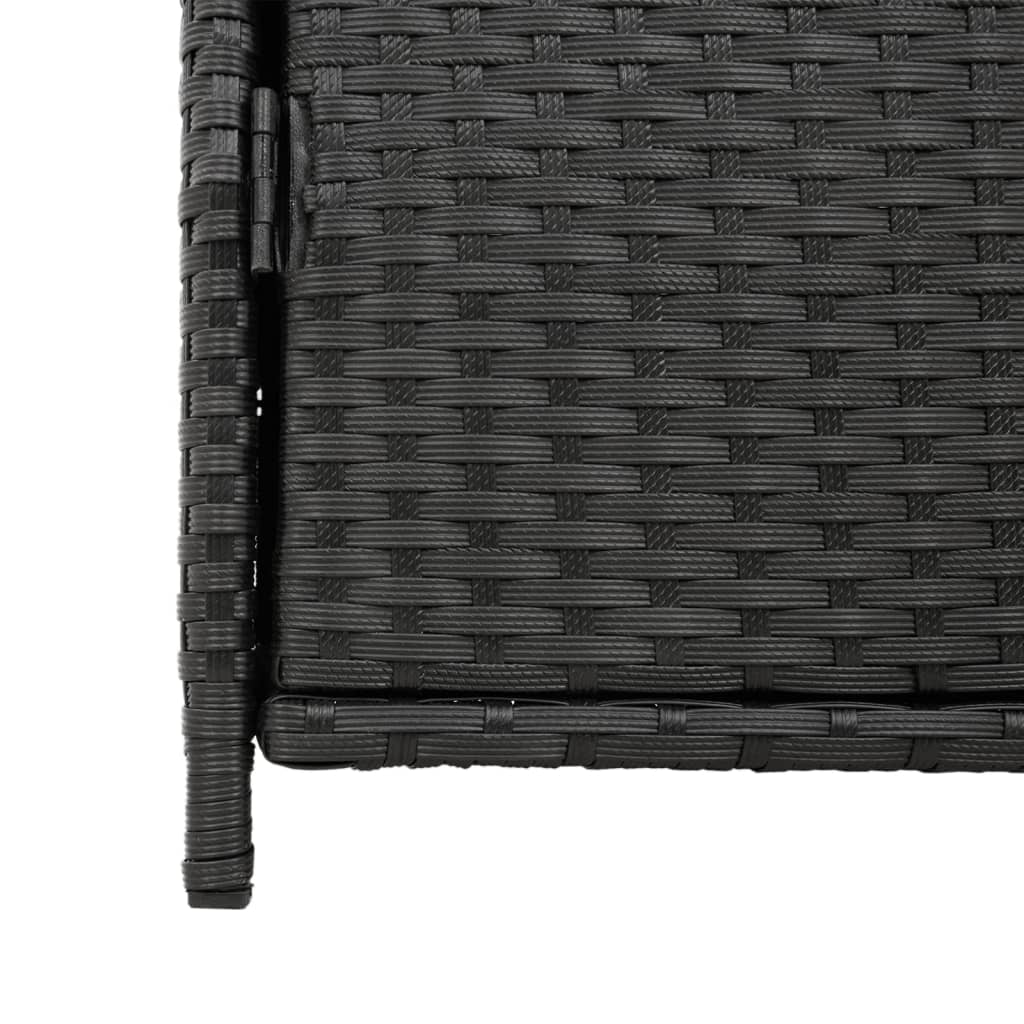 Armário de arrumação p/ jardim 83x45x76 cm vime PE preto