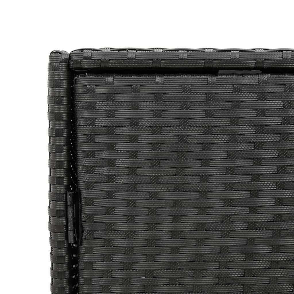 Armário de arrumação p/ jardim 83x45x76 cm vime PE preto