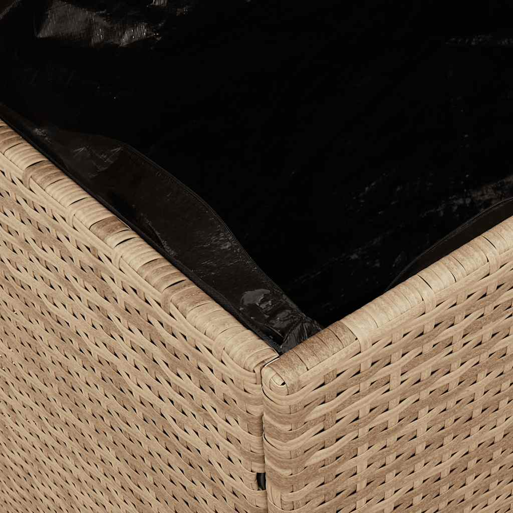 Caixa arrumação jardim 220x50x54 cm vime PE/acácia maciça bege
