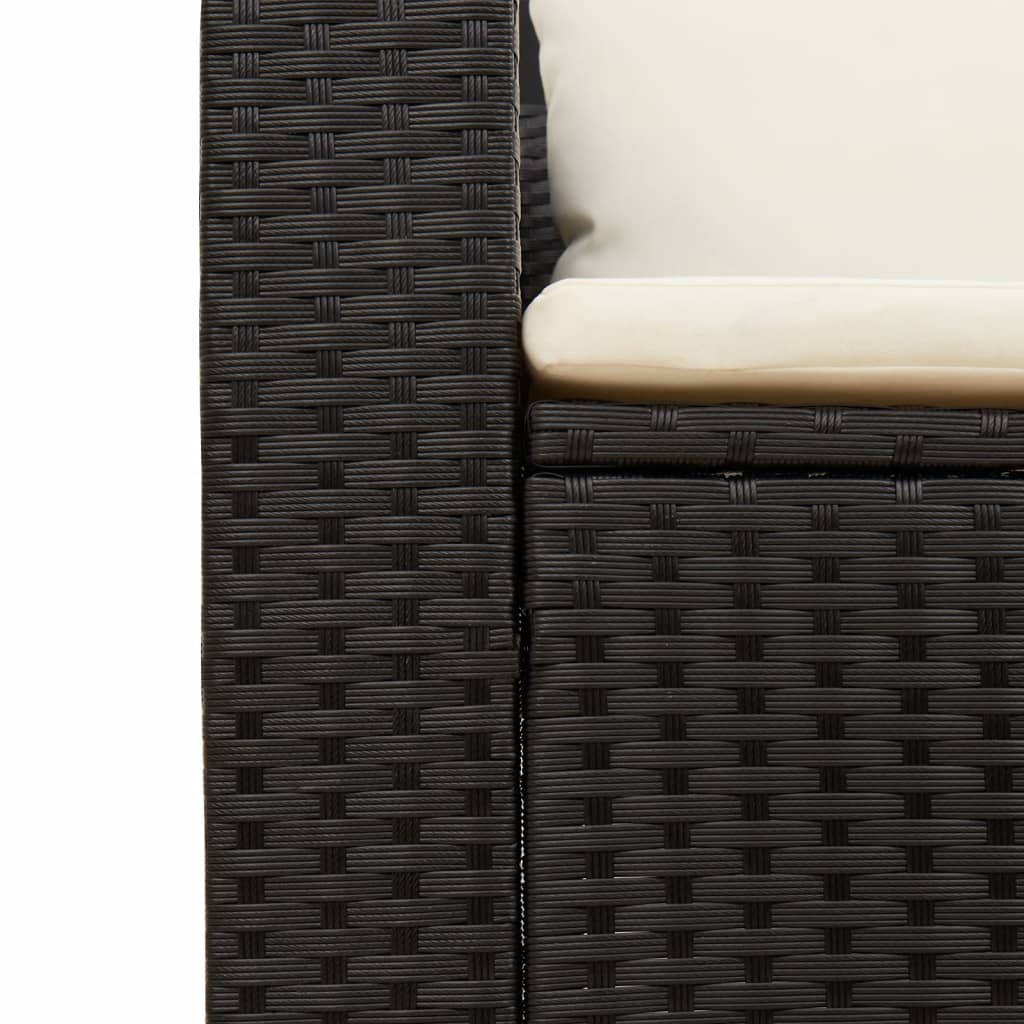 5 pcs conjunto sofás de jardim com almofadões acácia e vime PE