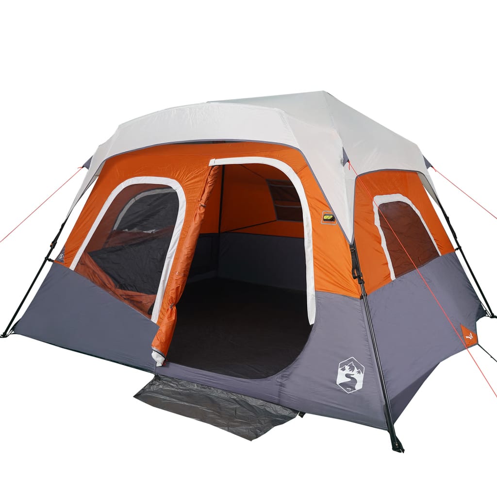 Tenda familiar LED 6 p. libertação rápida cinza-claro/laranja
