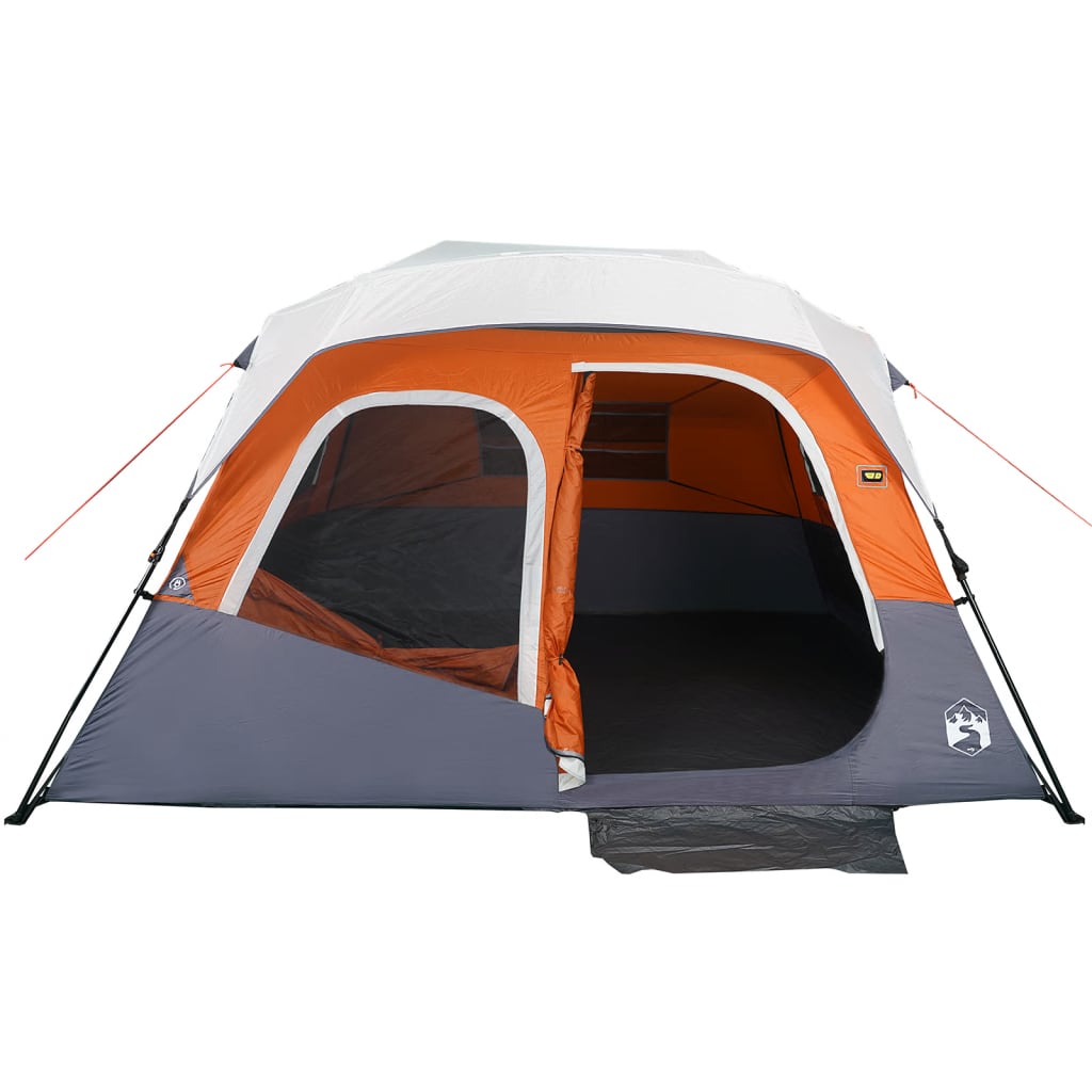 Tenda familiar LED 6 p. libertação rápida cinza-claro/laranja