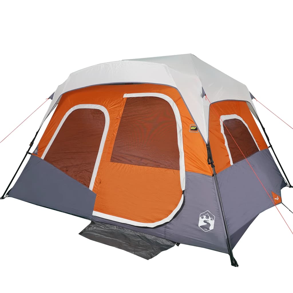 Tenda familiar LED 6 p. libertação rápida cinza-claro/laranja