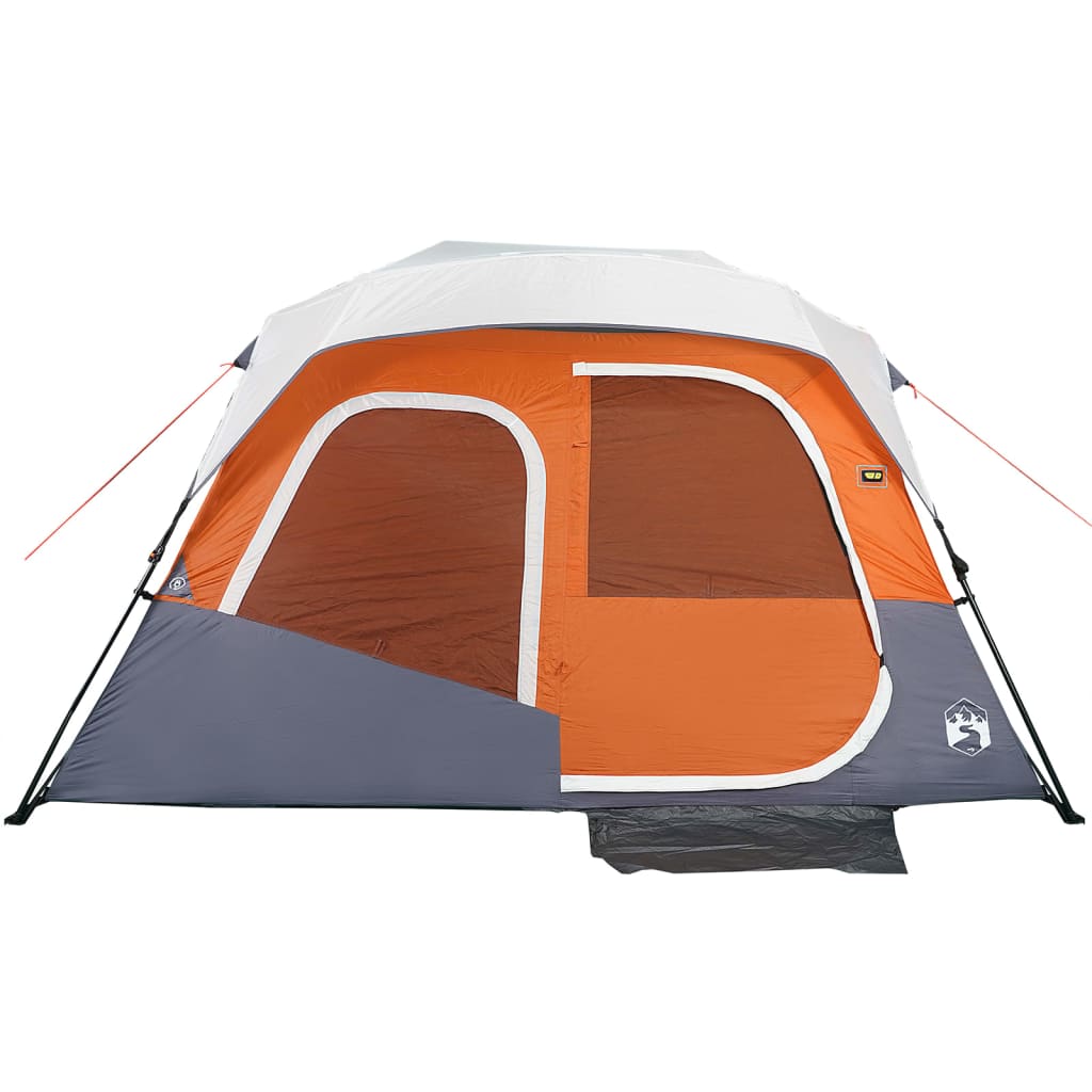 Tenda familiar LED 6 p. libertação rápida cinza-claro/laranja