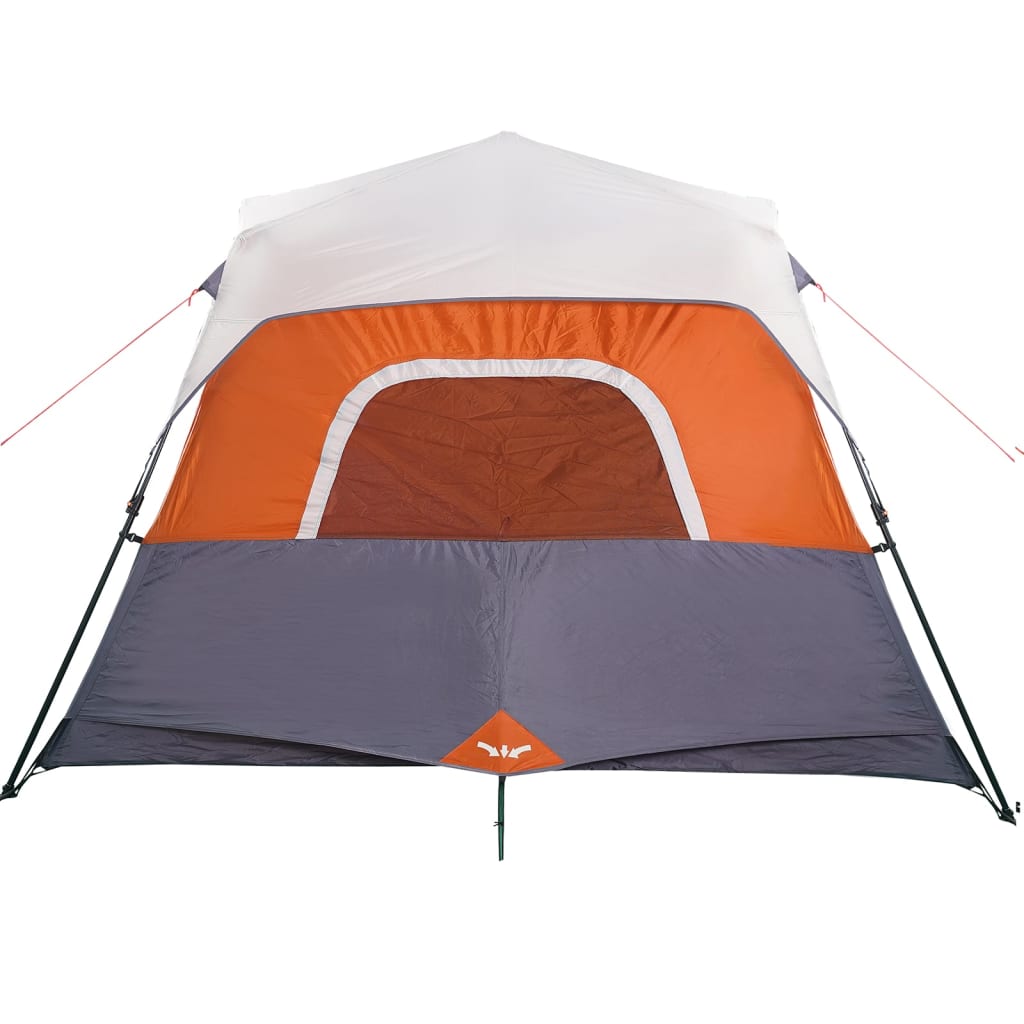 Tenda familiar LED 6 p. libertação rápida cinza-claro/laranja