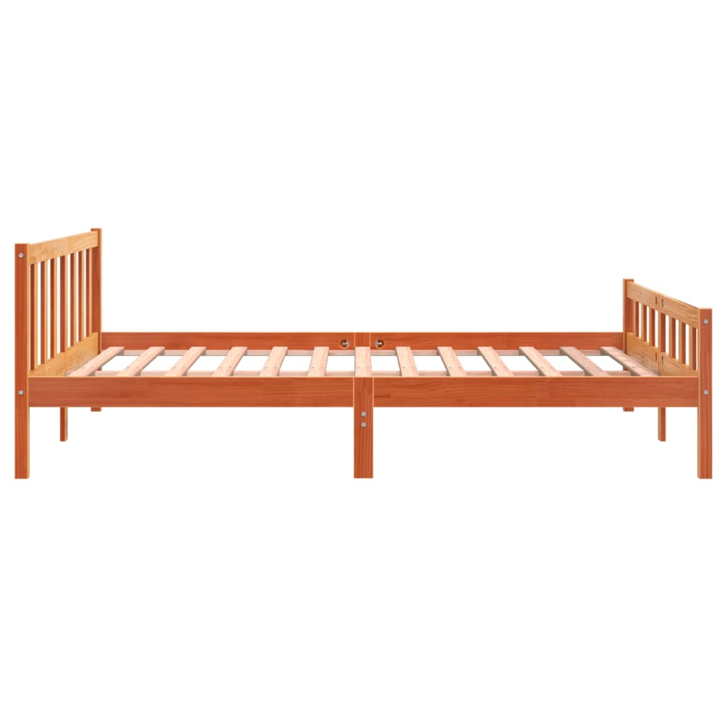 Cama sem colchão 180x200 cm pinho maciço castanho-mel