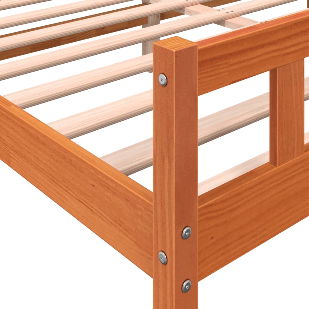 Cama sem colchão 180x200 cm pinho maciço castanho-mel