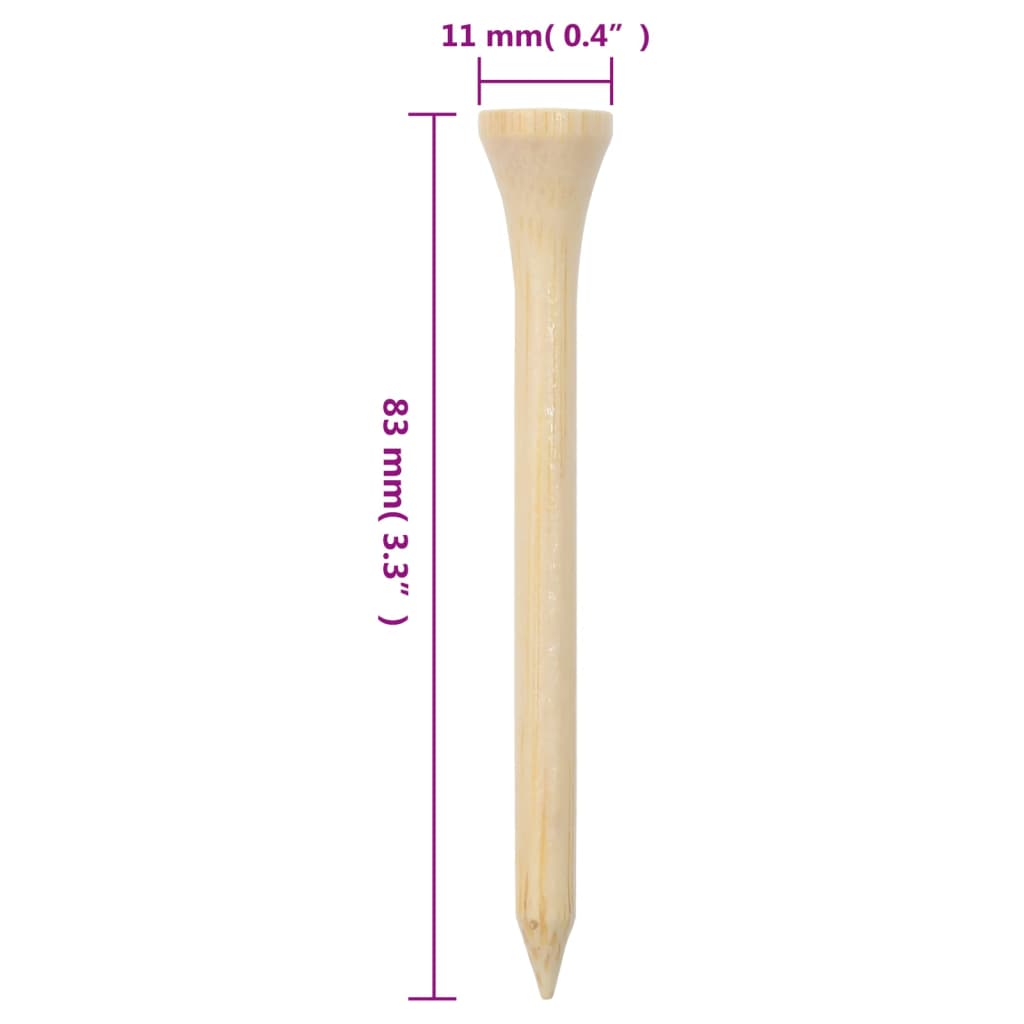 Tees de golfe 1000 pcs 83 mm bambu