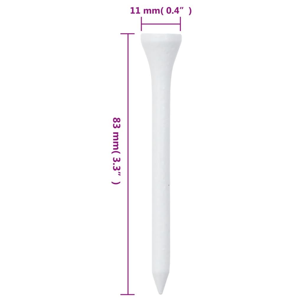 Tees de golfe 1000 pcs 83 mm bambu branco