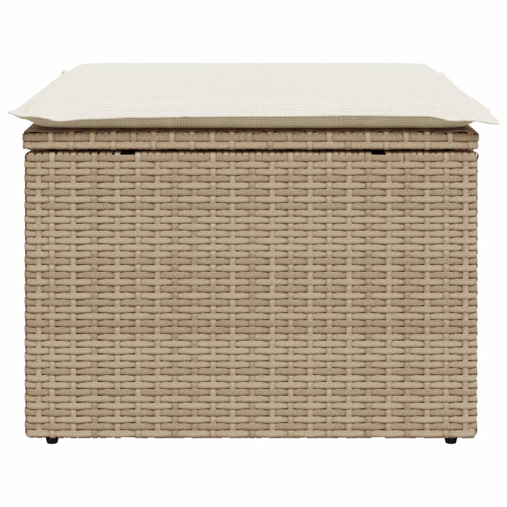 Banco de jardim com almofada 55x55x37 cm vime PE bege