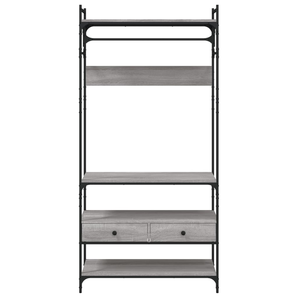 Roupeiro c/ gavetas 89x39x184,5 cm deriv. madeira cinza sonoma