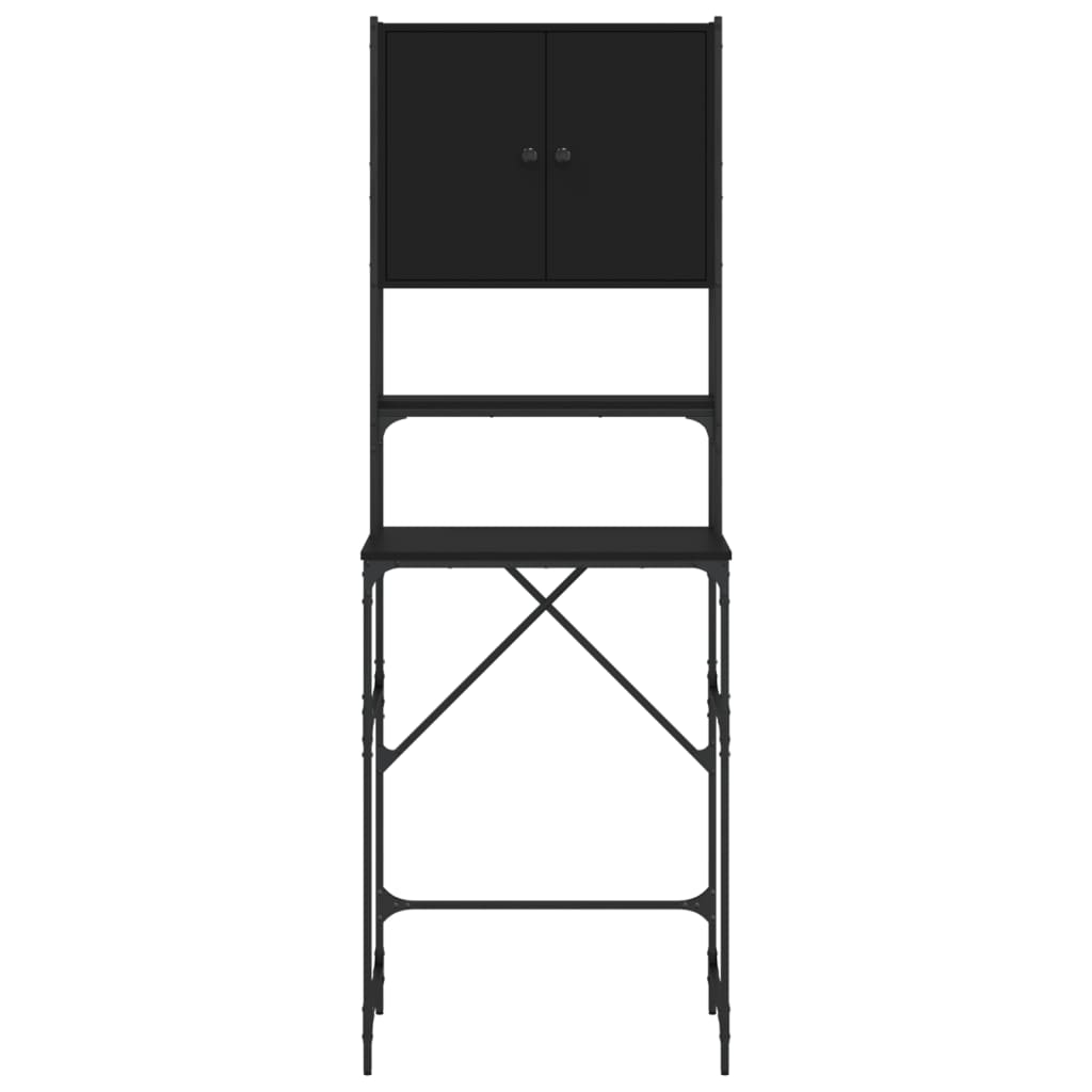 Armário sanita/máquina de lavar 68x48,5x194 cm preto