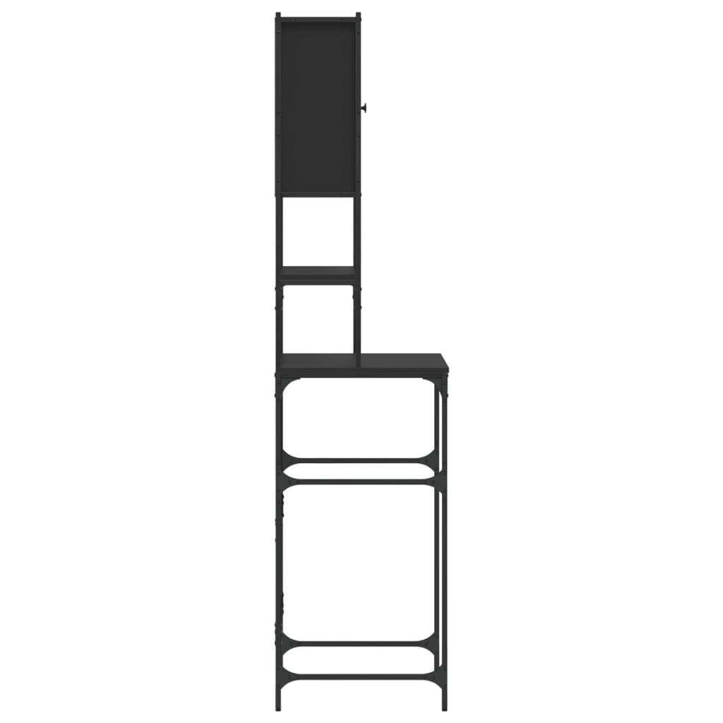 Armário sanita/máquina de lavar 68x48,5x194 cm preto