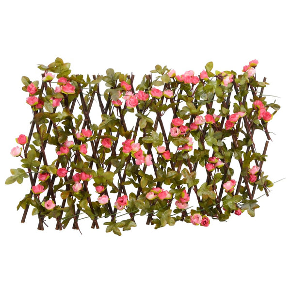 Treliça hera artificial extensível 5 pcs 180x20 cm rosa escuro
