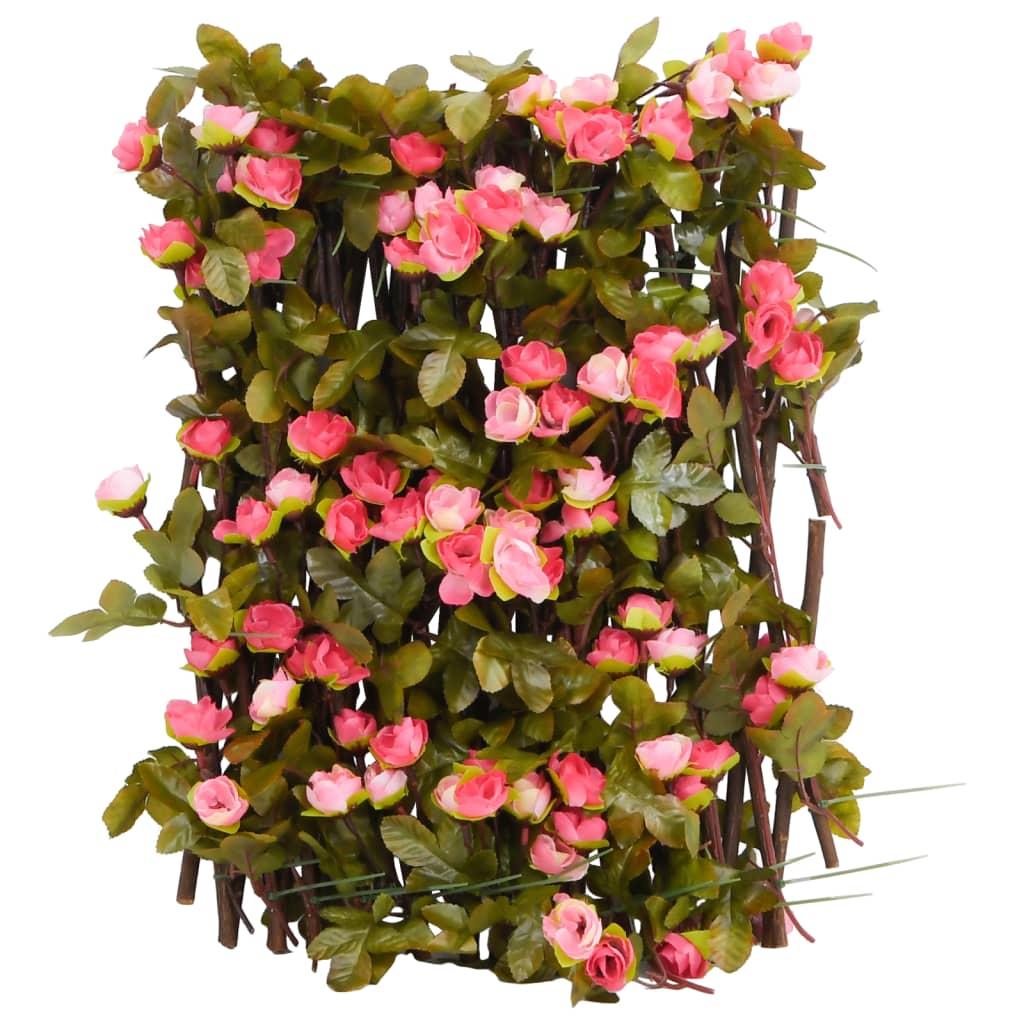 Treliça hera artificial extensível 5 pcs 180x20 cm rosa escuro