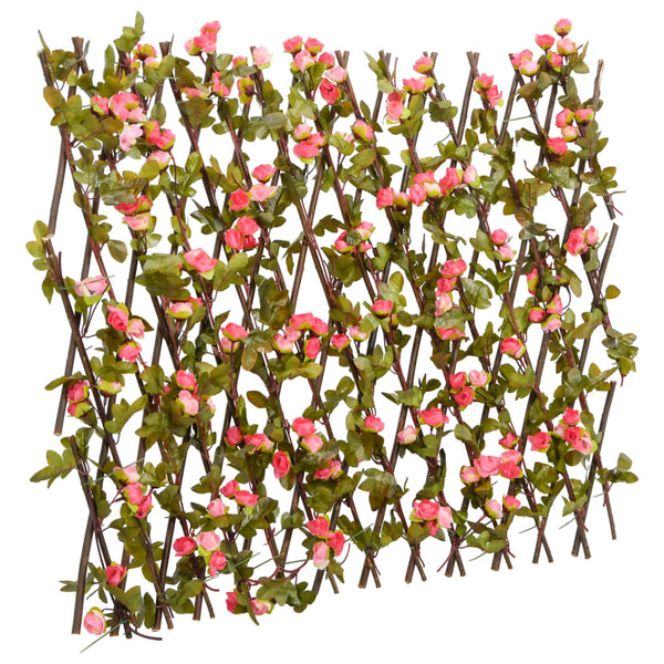 Treliça hera artificial extensível 5 pcs 180x60 cm rosa escuro