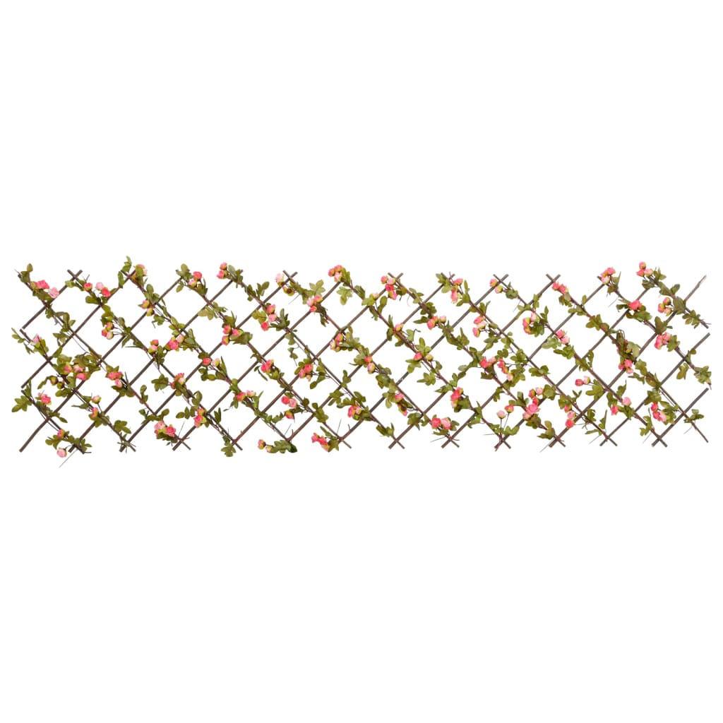 Treliça hera artificial extensível 5 pcs 180x60 cm rosa escuro