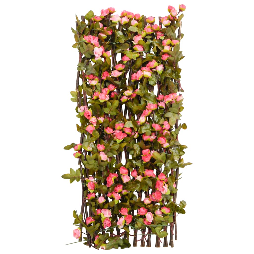 Treliça hera artificial extensível 5 pcs 180x60 cm rosa escuro