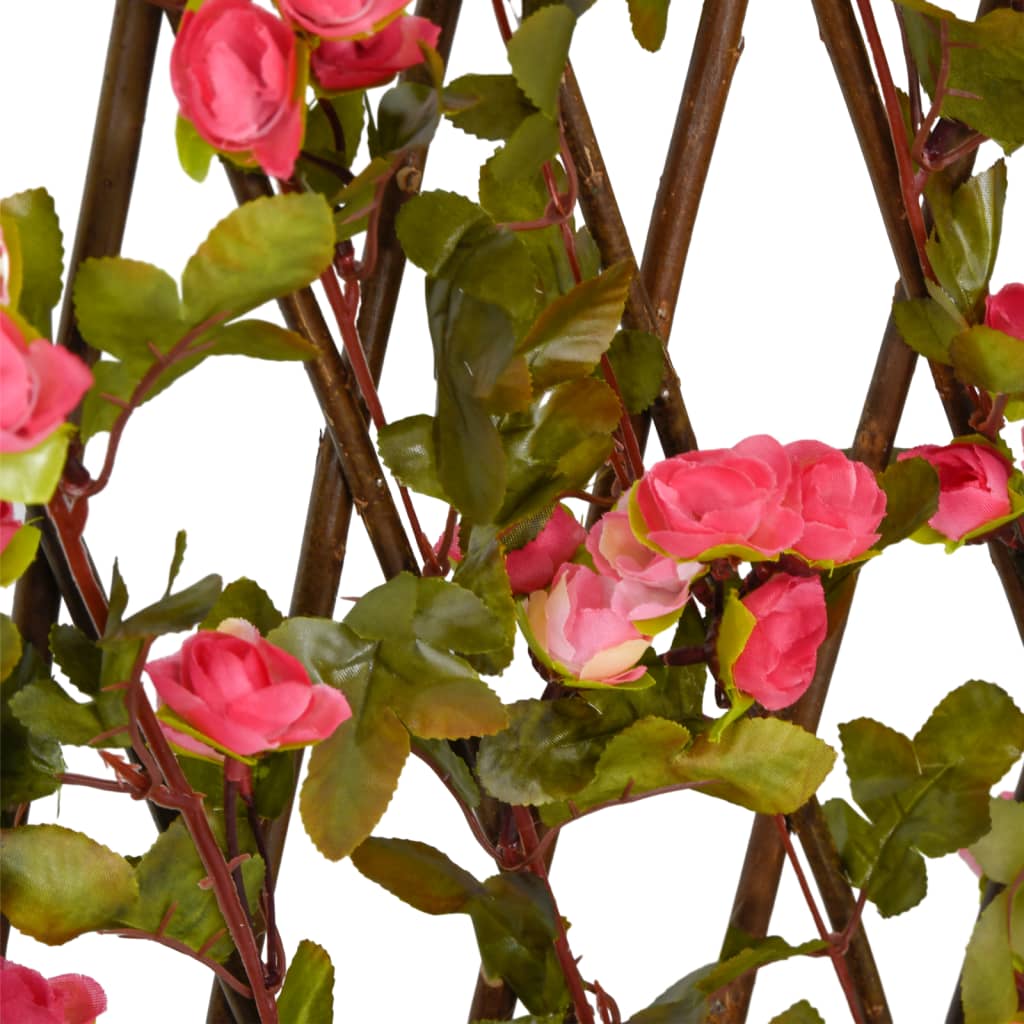 Treliça hera artificial extensível 5 pcs 180x60 cm rosa escuro