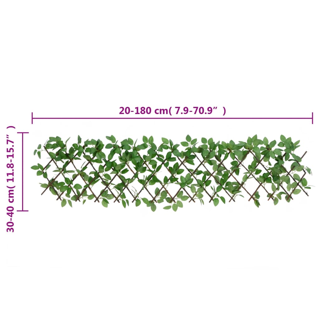  Treliça de hera artificial extensível 180x30 cm verde