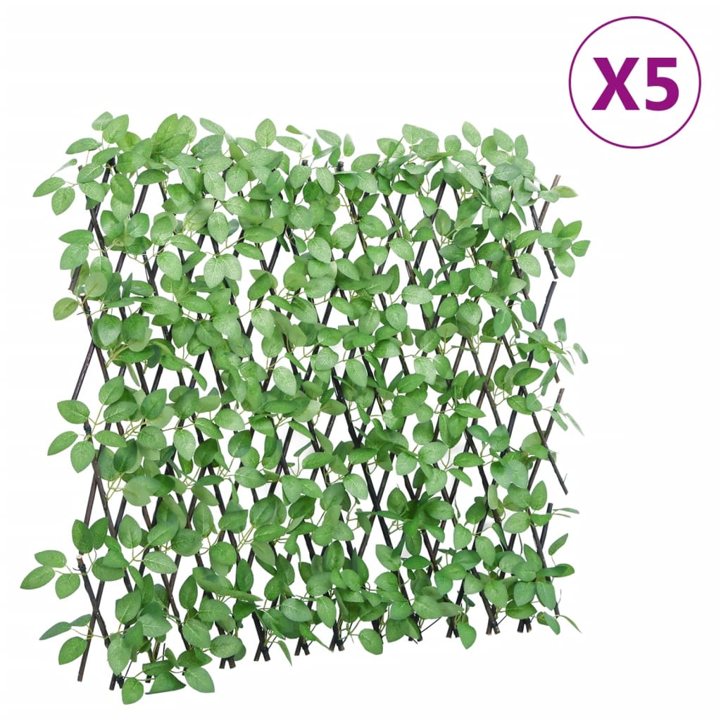 Treliça de hera artificial extensível 5 pcs 180x65 cm verde