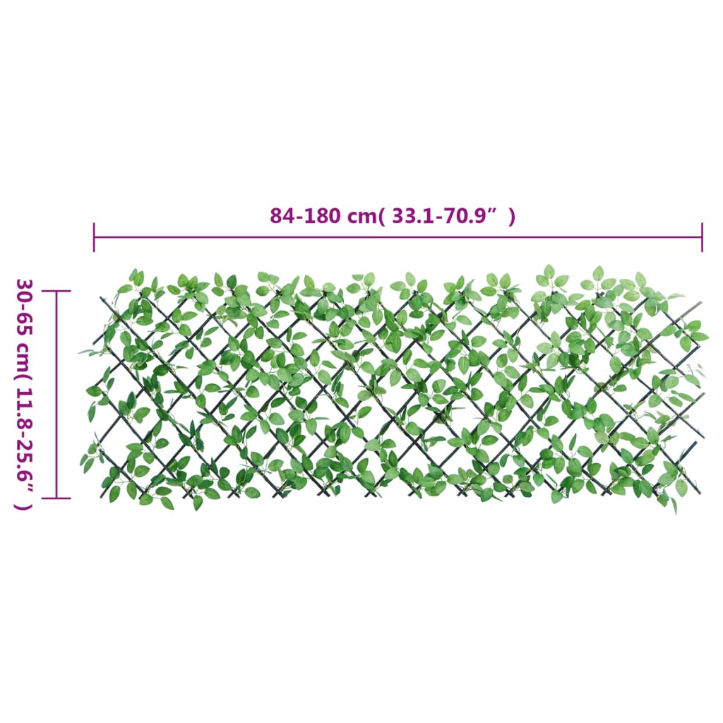 Treliça de hera artificial extensível 5 pcs 180x65 cm verde