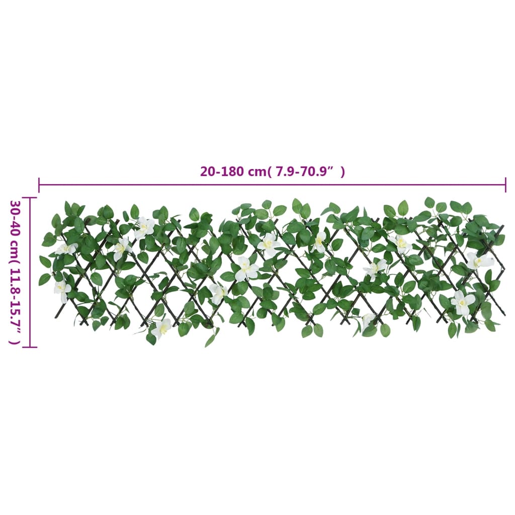  Treliça de hera artificial extensível 5 pcs 180x30 cm verde