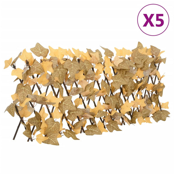 Treliça de ácer artificial extensível 5 pcs 180x30 cm laranja