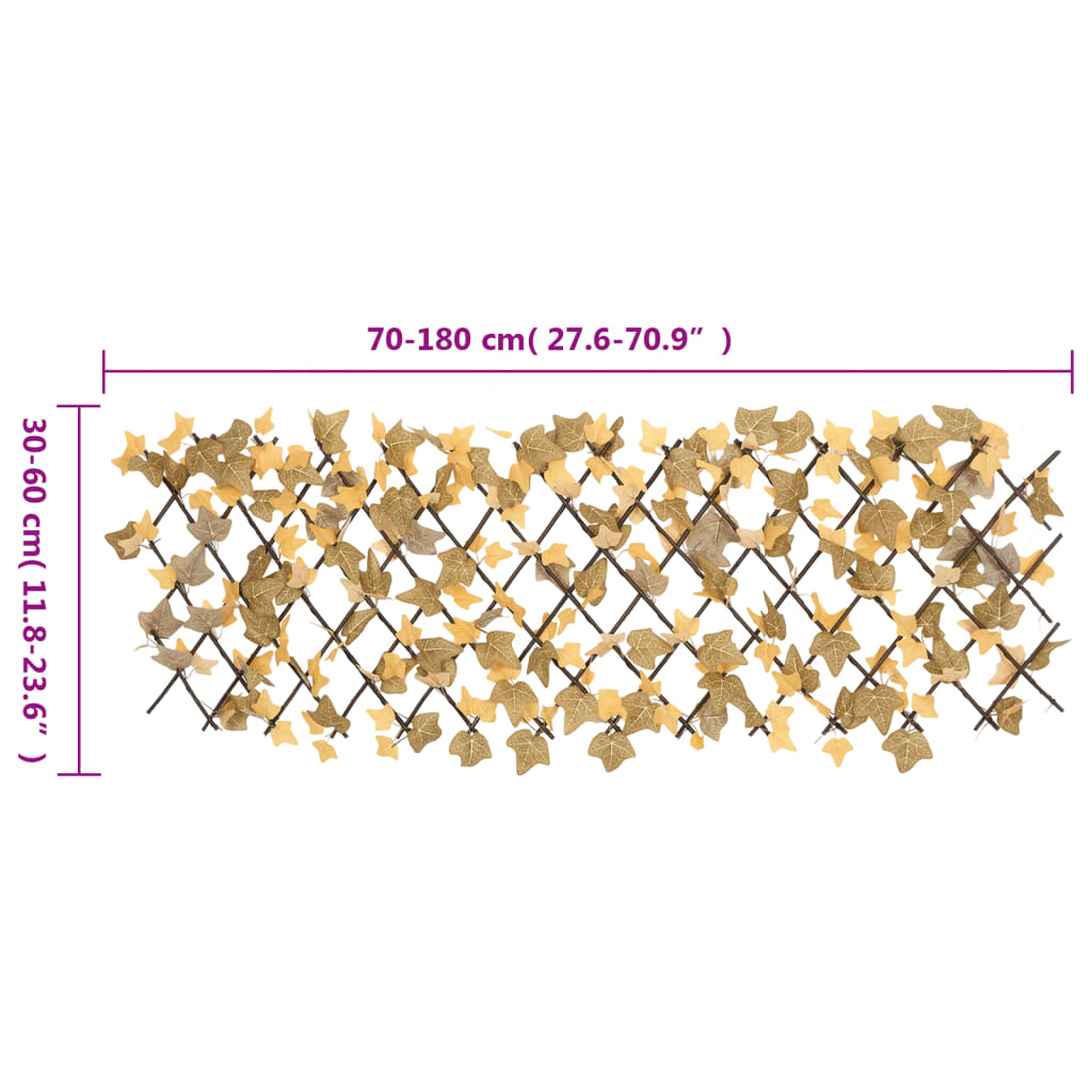 Treliça de ácer artificial extensível 180x60 cm laranja