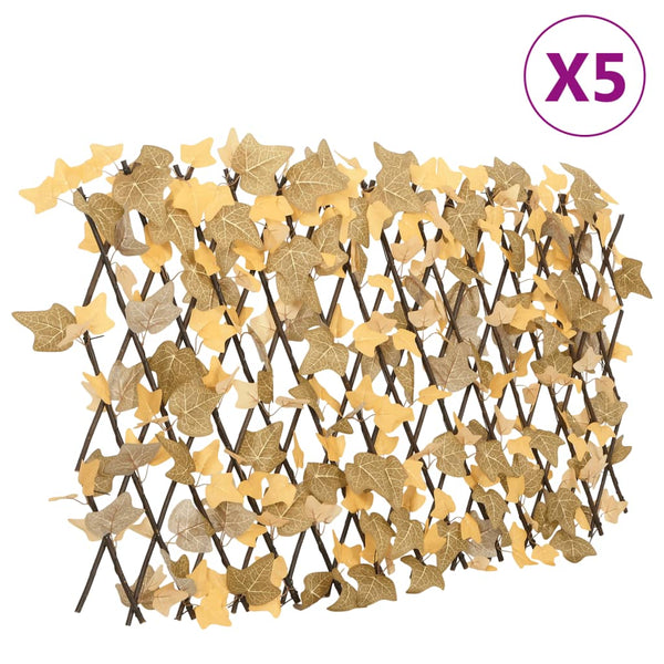 Treliça de ácer artificial extensível 5 pcs 180x60 cm laranja