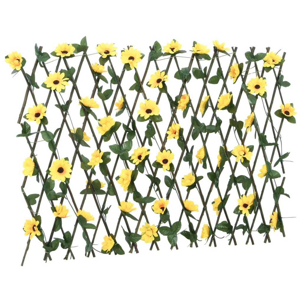 Treliça de hera artificial extensível 5 pcs 180x60 cm amarelo