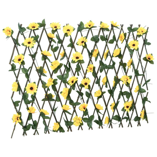 Treliça de hera artificial extensível 5 pcs 180x60 cm amarelo