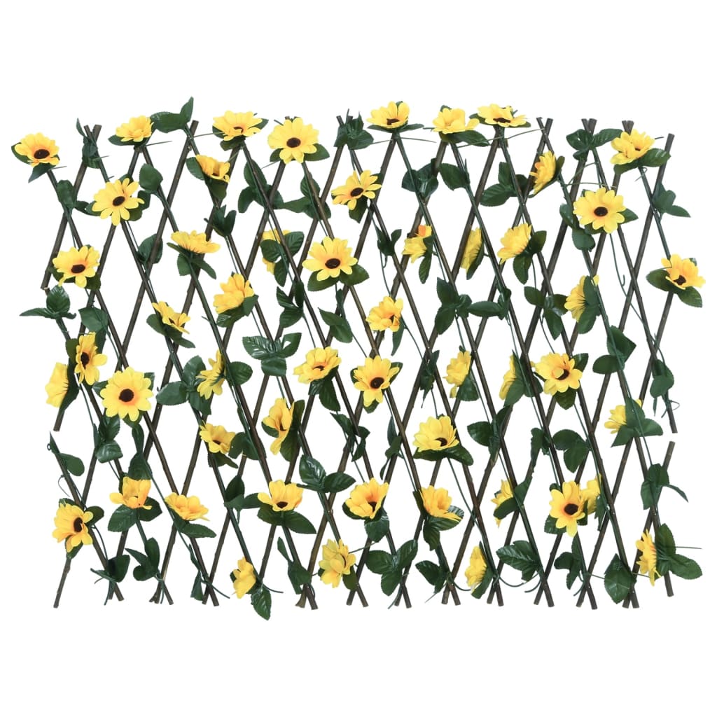 Treliça de hera artificial extensível 5 pcs 180x60 cm amarelo