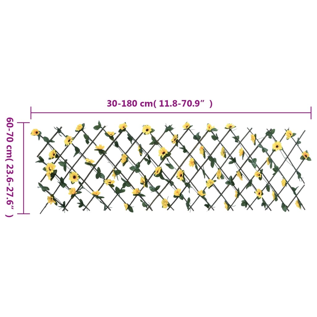 Treliça de hera artificial extensível 5 pcs 180x60 cm amarelo