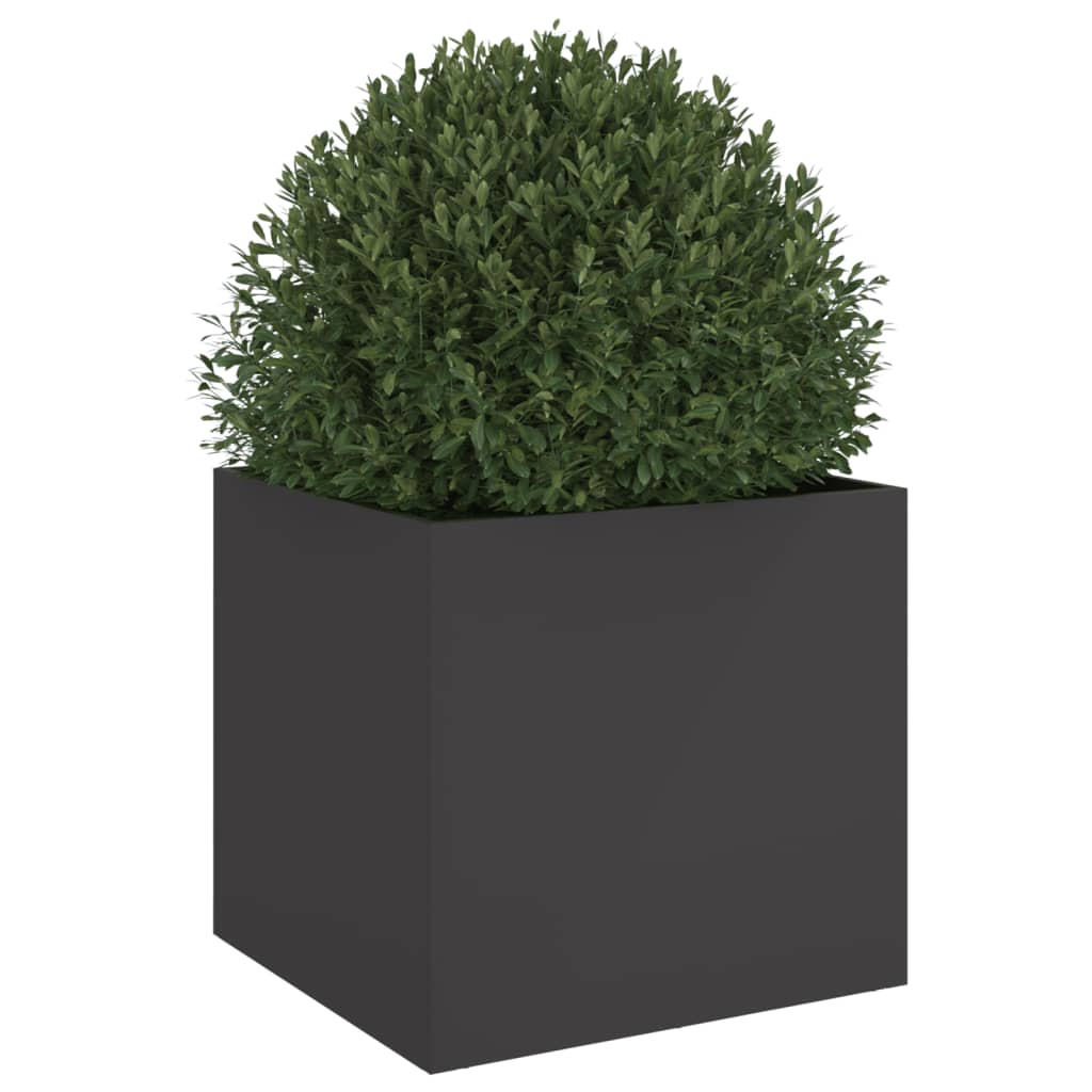 Vaso/floreira 42x40x39 cm aço preto