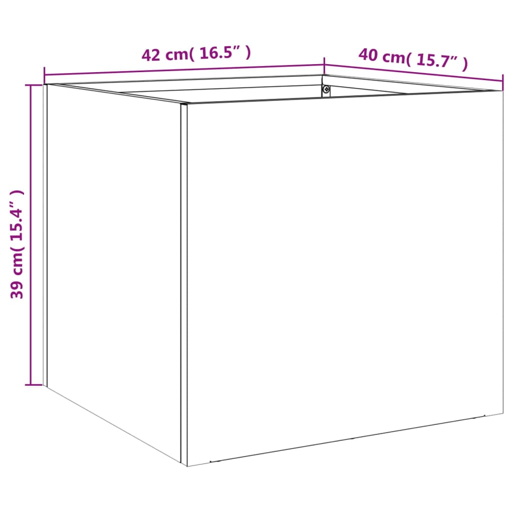 Vaso/floreira 42x40x39 cm aço preto
