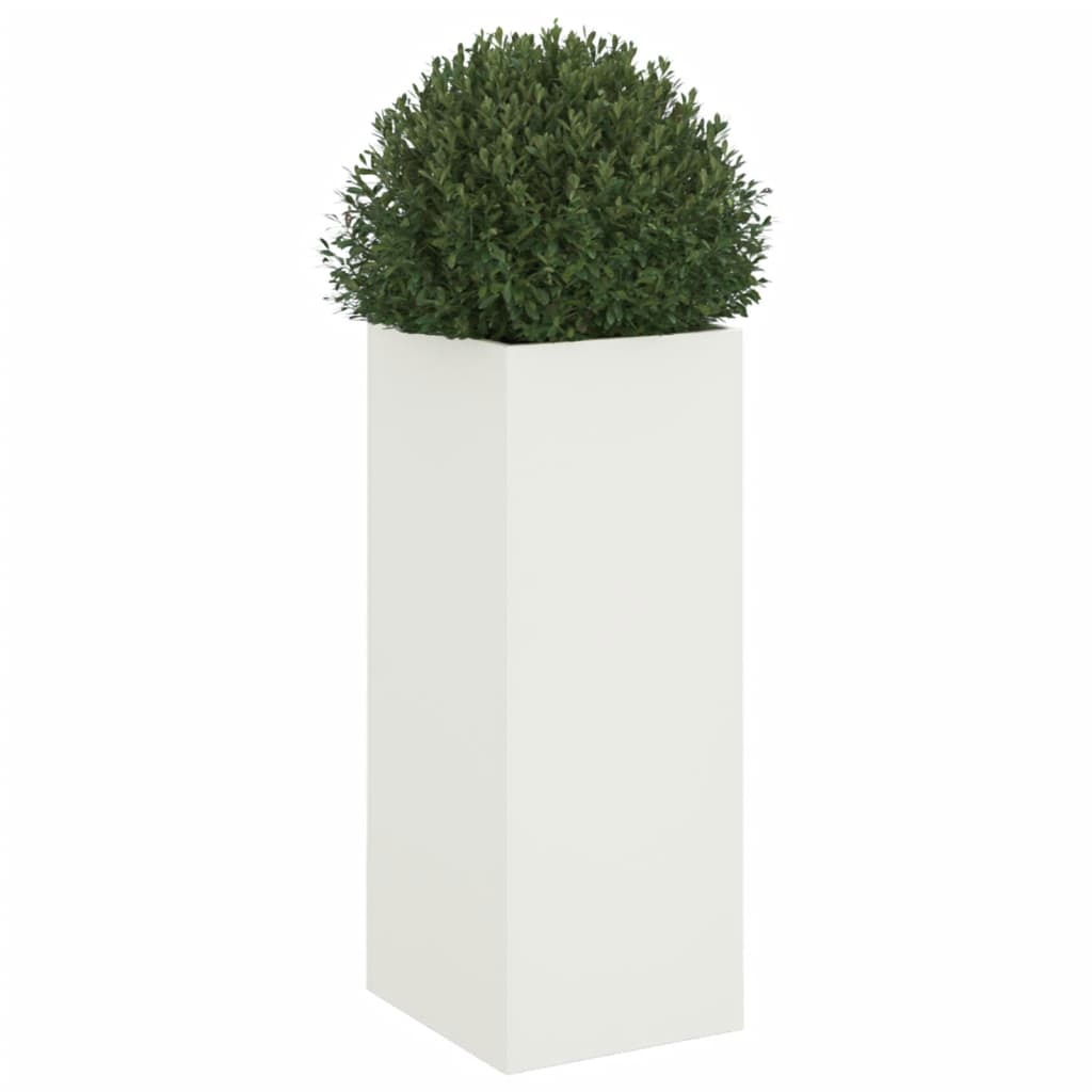 Vaso/floreira 32x29x75 cm aço branco